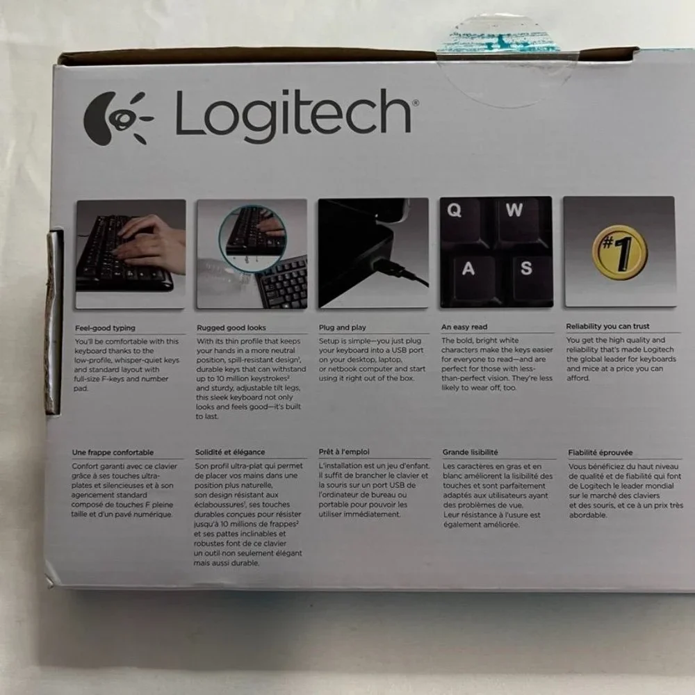 Logitec Keyboard K120‎ Plug-and-Play USB Keyboard, black NIB-Open box unused